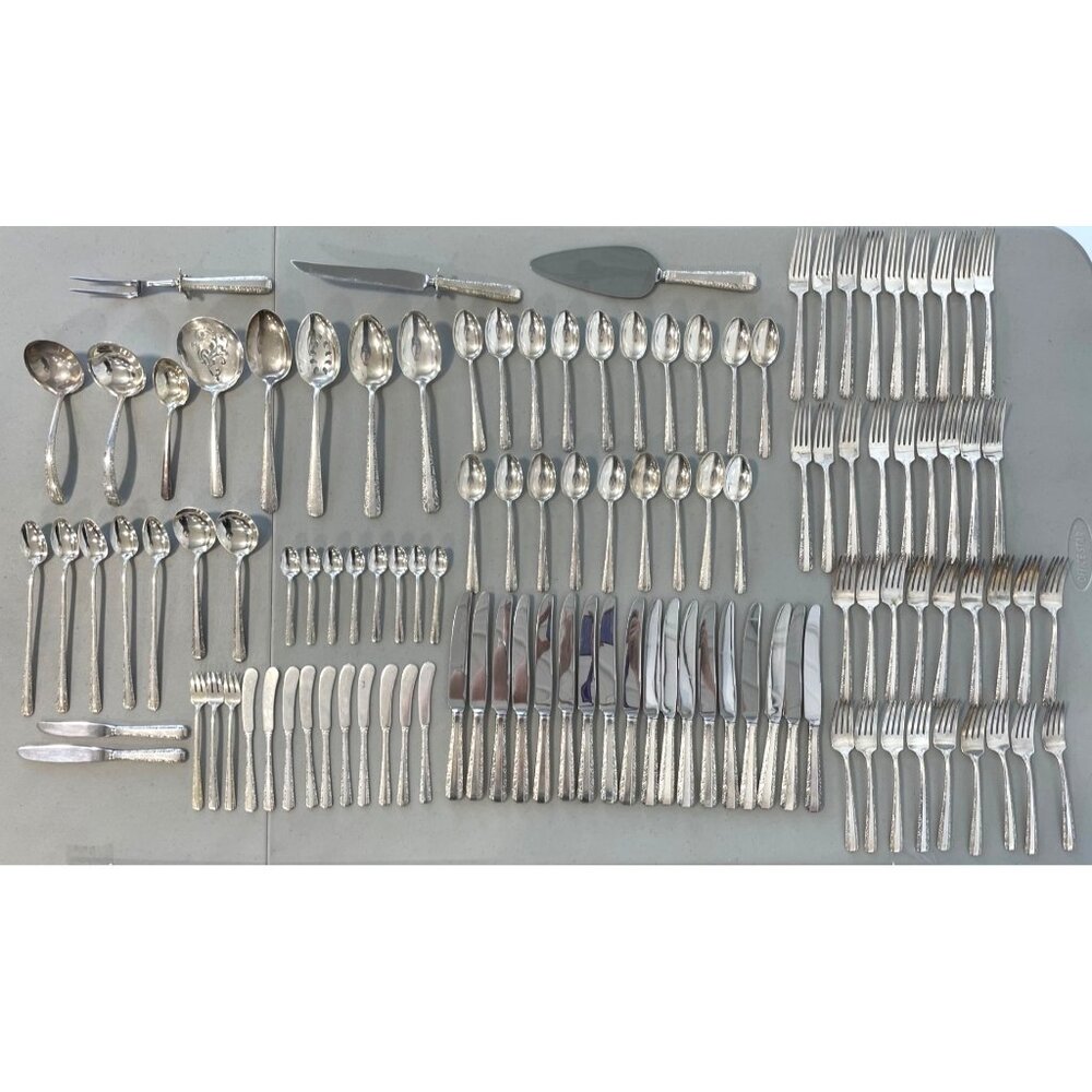 1934 Towle Sterling Silver Flatware Candlelight Pattern 114 Piece Set Service 18